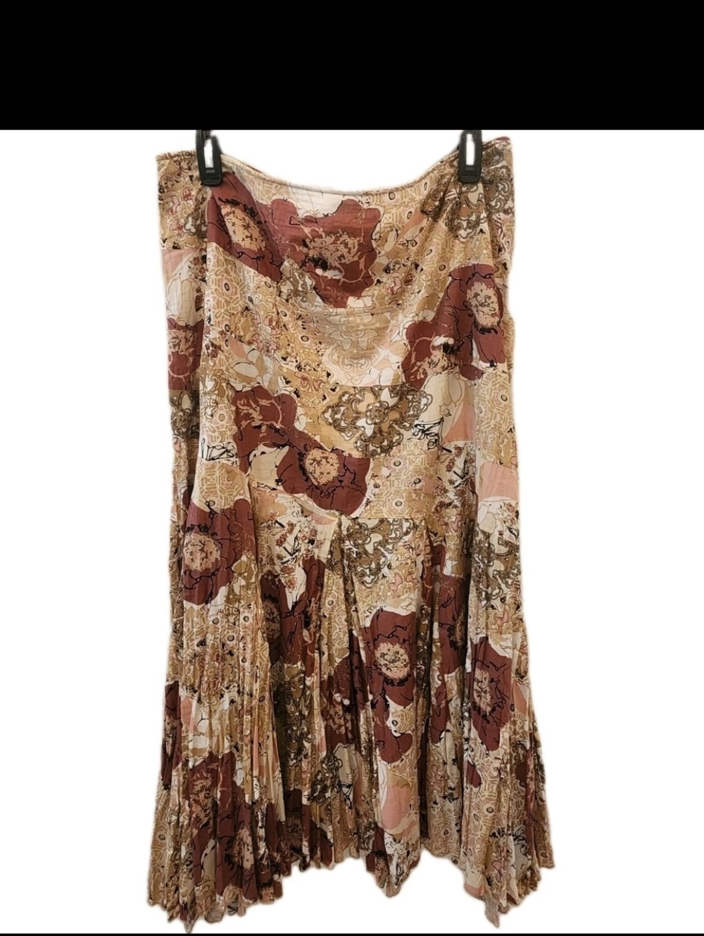 Vintage Boho Shabby Chic Fit And Flare  Floral Maxi Skirt By Tapemeasure Sz 14